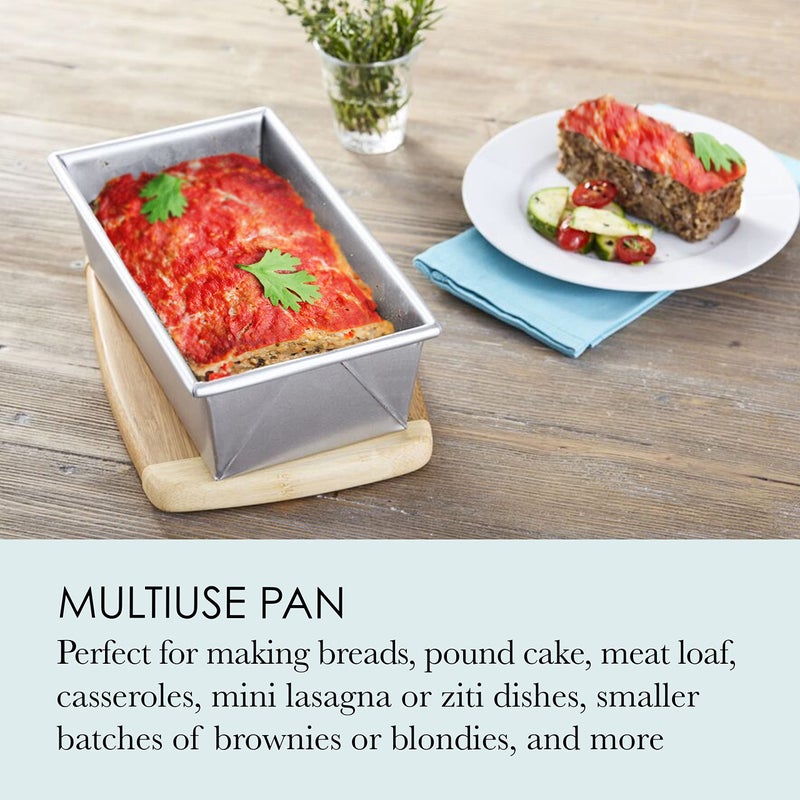 Chicago Metallic Commercial II 1-Pound Loaf Pan, Heavy-Weight Aluminized Steel, Professional Bread Baking Pan with Wire Reinforcement - Image 4